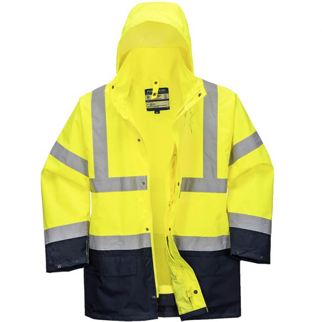 Parka 5 en 1 Essentiel Bicolore jaune bleu face