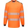 PW3 T-Shirt Haute Visibilité ML orange noir face