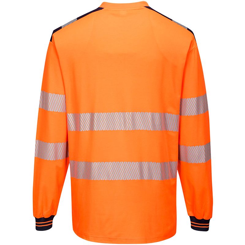 PW3 T-Shirt Haute Visibilité ML orange noir dos