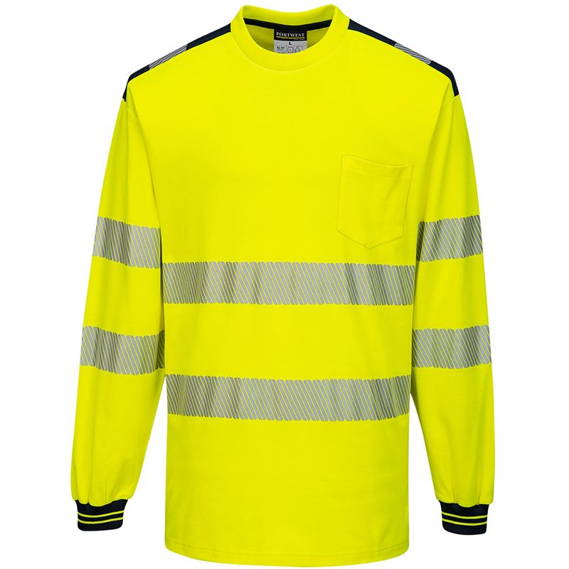 PW3 T-Shirt Haute Visibilité ML jaune noir face