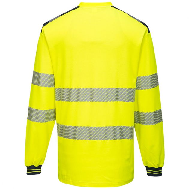 PW3 T-Shirt Haute Visibilité ML jaune bleu dos