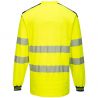 PW3 T-Shirt Haute Visibilité ML jaune bleu dos
