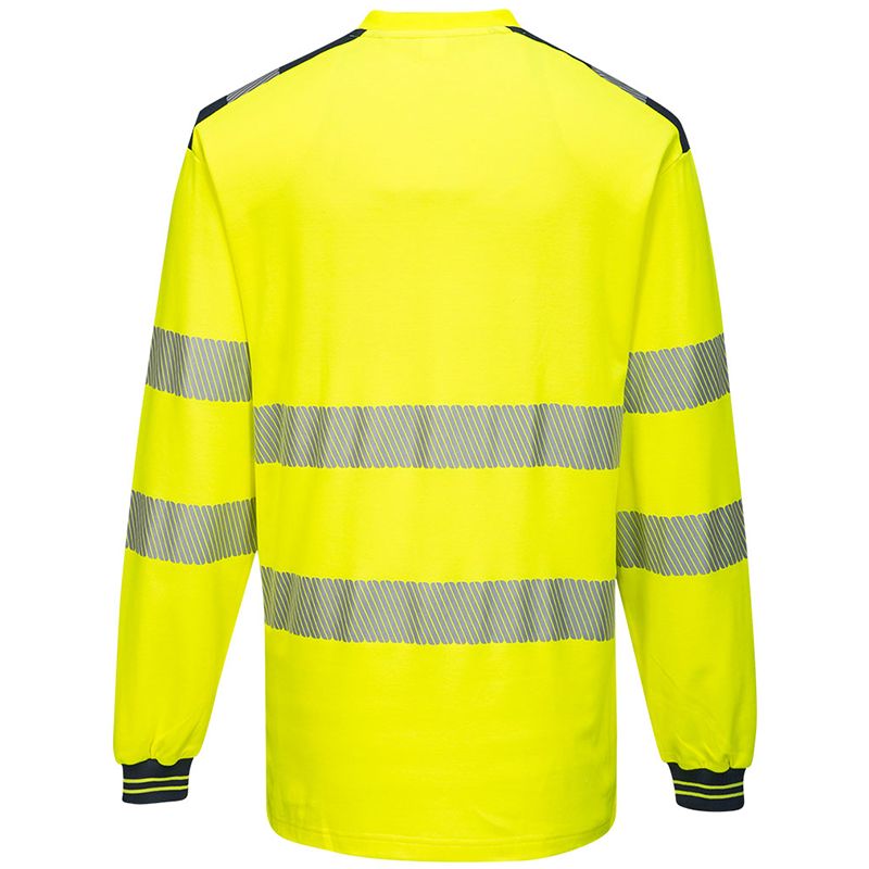 PW3 T-Shirt Haute Visibilité ML jaune bleu dos