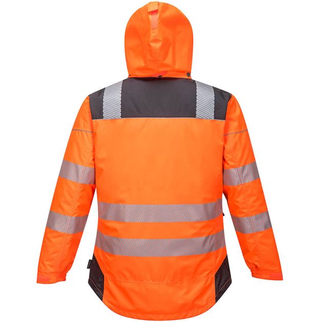 Parka HV PW3 orange gris dos