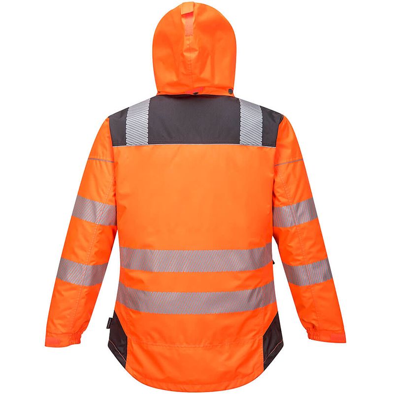 Parka HV PW3 orange gris dos