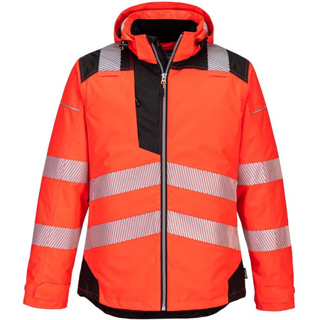 Parka HV PW3 rouge et noir face