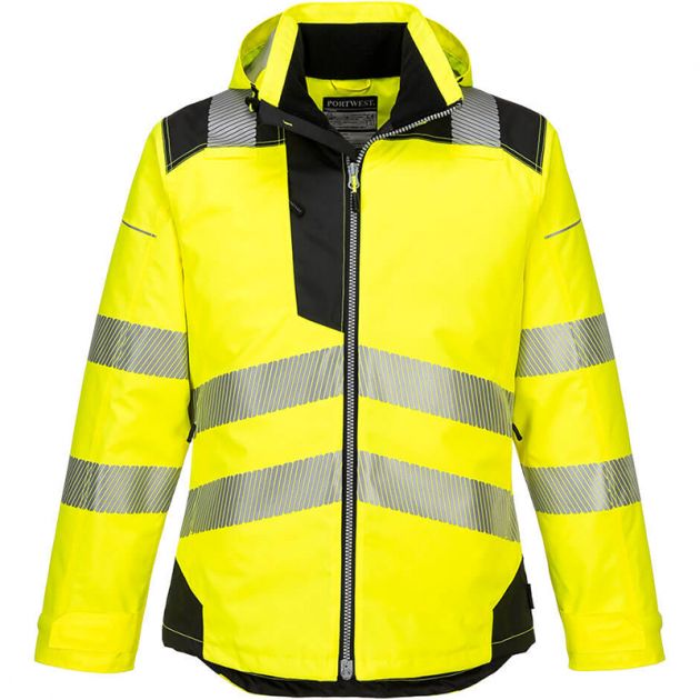 Parka HV PW3 jaune noir face