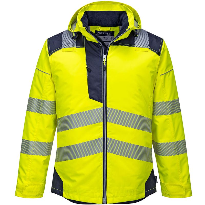 Parka HV PW3 jaune bleu face