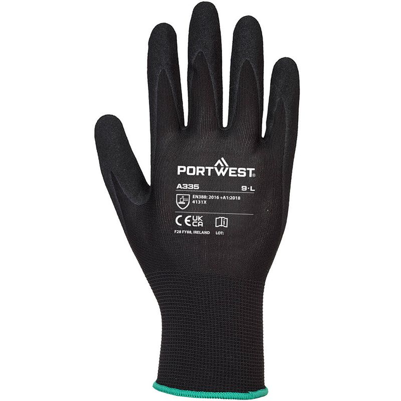 Gant Dermi-Grip NPR15 Nitrile Sablé noir