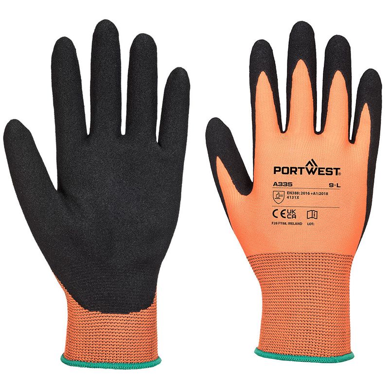 Gant Dermi-Grip NPR15 Nitrile Sablé orange R/V