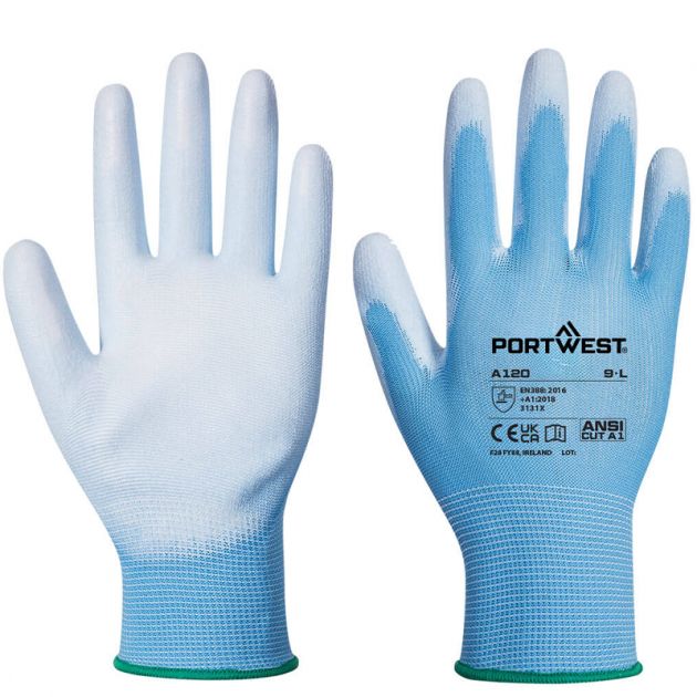 Gant enduit PU bleu R/V