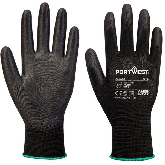 Gant enduit PU noir R/V