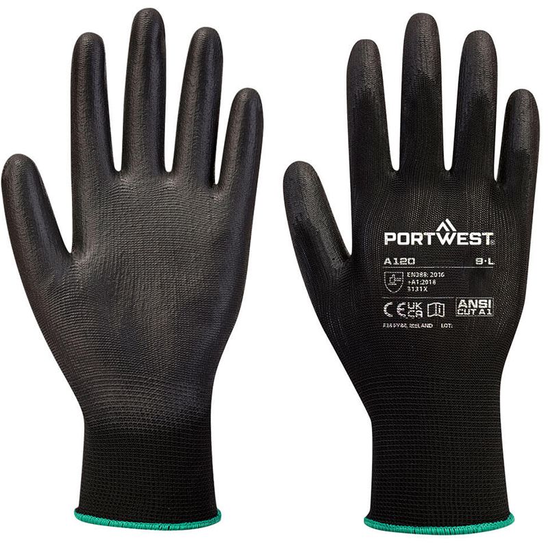 Gant enduit PU noir R/V