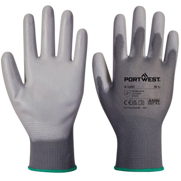 Gant enduit PU gris R/V