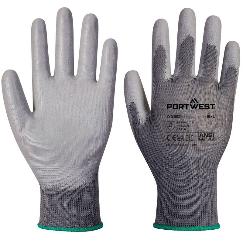 Gant enduit PU gris R/V