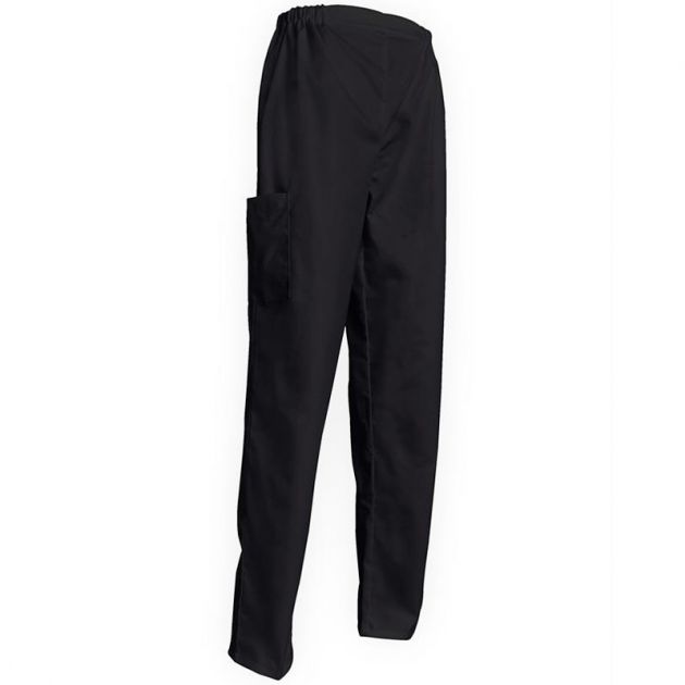 Pantalon de cuisine à élastique avec poche noir