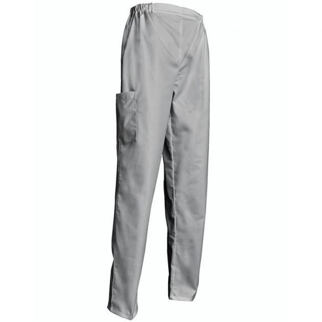 Pantalon de cuisine à élastique avec poche gris