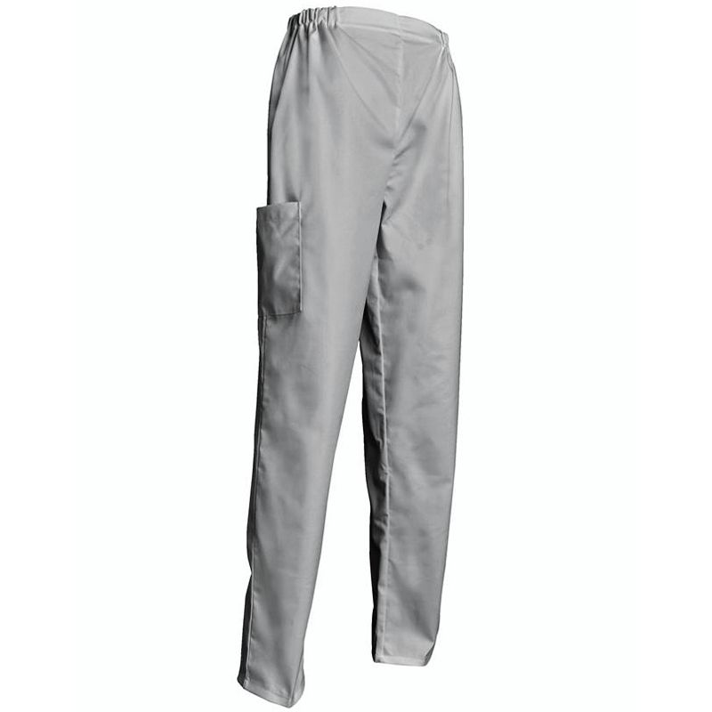 Pantalon de cuisine à élastique avec poche gris