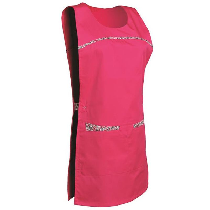 Chasuble tablier à 2 poches fermeture pression rose face