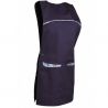 Chasuble tablier à 2 poches fermeture pression bleu face
