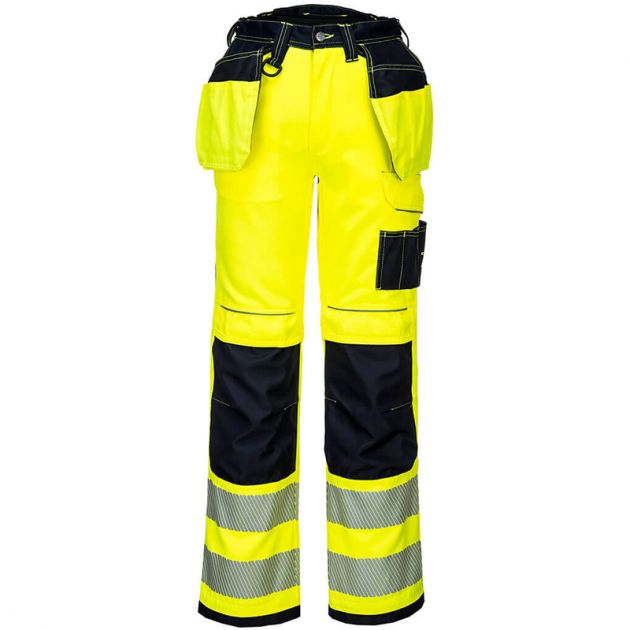 Pantalon PW3 Stretch Holster haute-visibilité jaune face