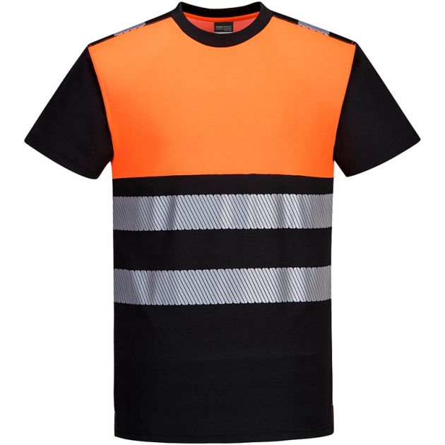 T-shirt PW3 haute visibilité classe 1 orange face