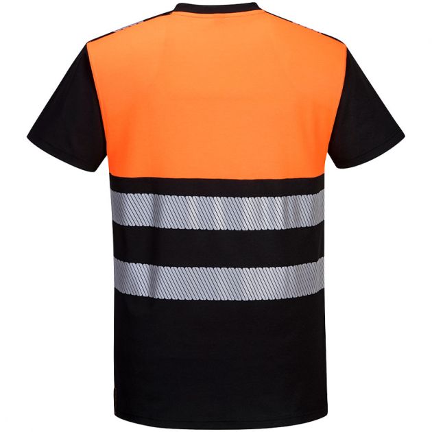 T-shirt PW3 haute visibilité classe 1 orange dos