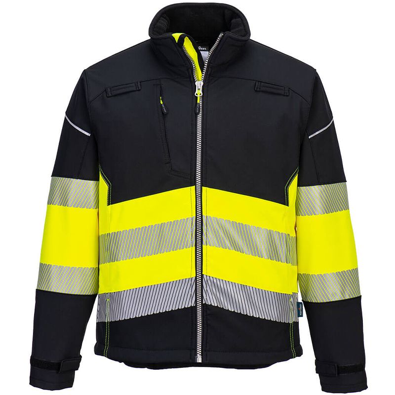 Veste Softshell PW3 Haute Visibilité Classe 1 jaune face