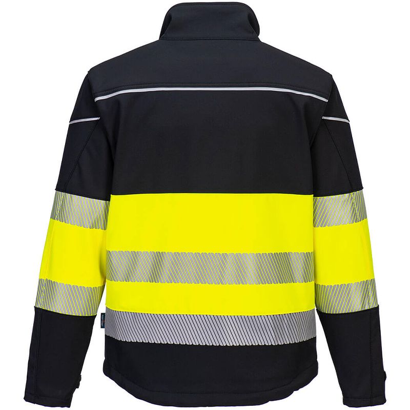 Veste Softshell PW3 Haute Visibilité Classe 1 jaune dos