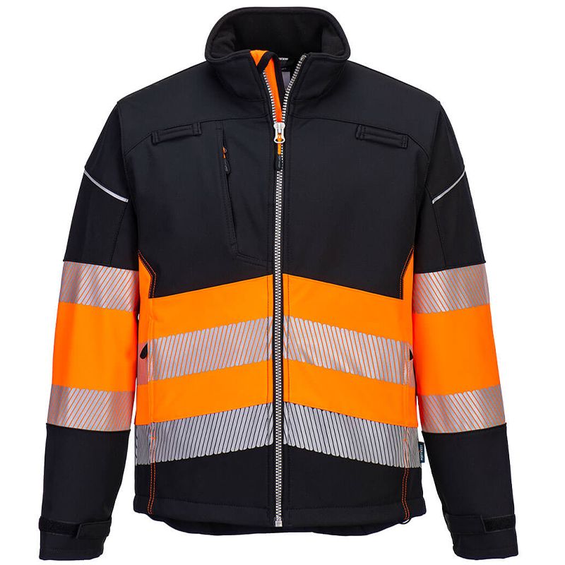 Veste Softshell PW3 Haute Visibilité Classe 1 orange face