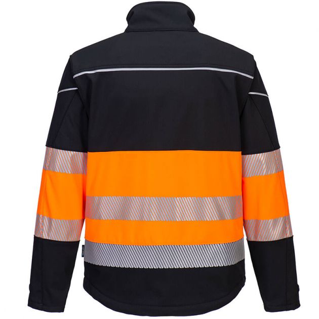 Veste Softshell PW3 Haute Visibilité Classe 1 orange dos