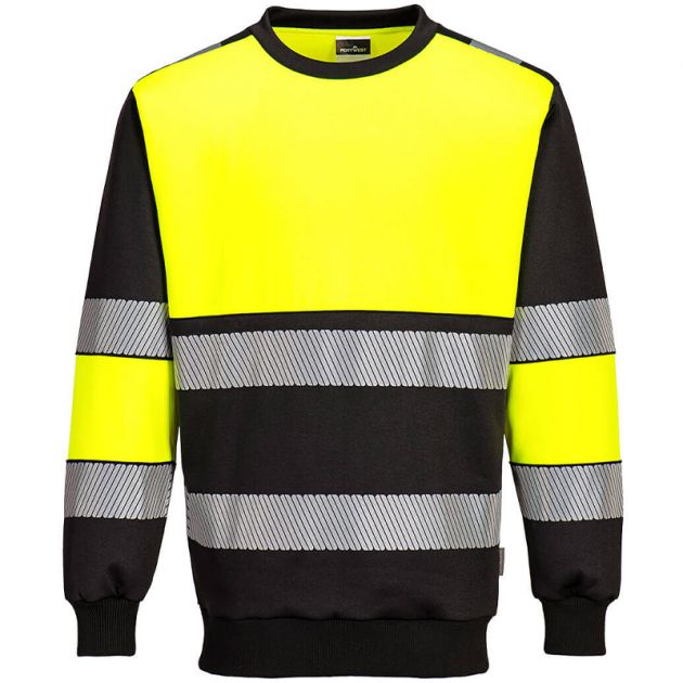Sweat-shirt PW3 H-Vis Class 1 jaune face