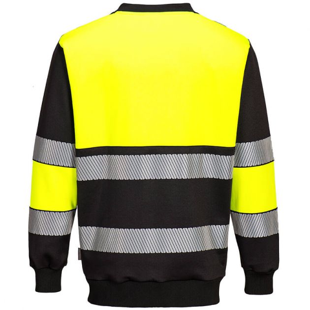 Sweat-shirt PW3 H-Vis Class 1 jaune dos