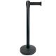 Poteau de guidage à sangle rétractable noir mat