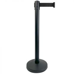 Poteau de guidage à sangle rétractable noir mat