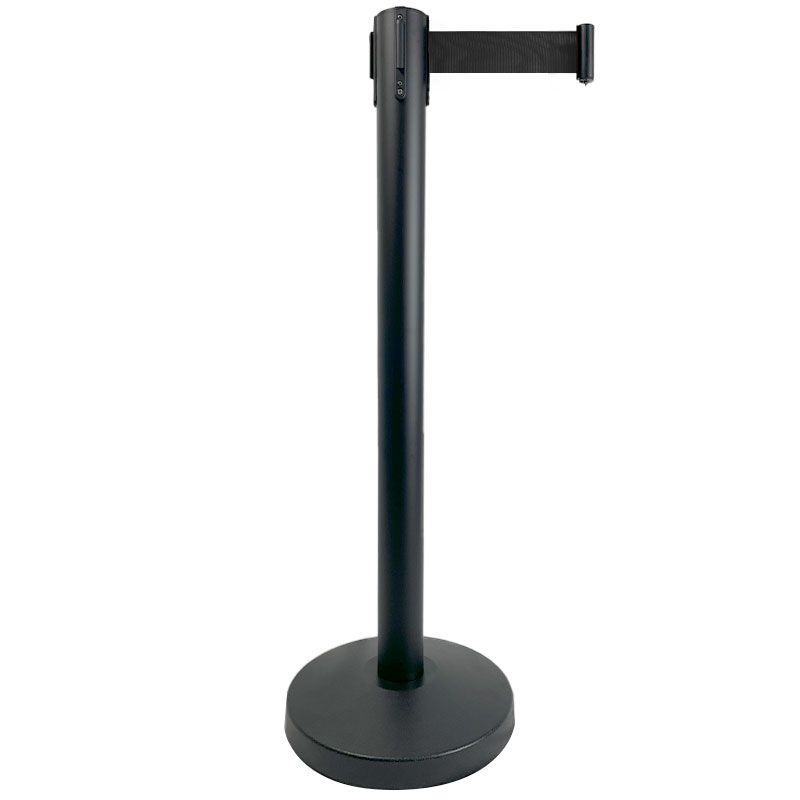 Poteau de guidage à sangle rétractable noir mat Poteau de guidage à sangle rétractable noir mat