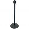 Poteau de guidage à sangle rétractable noir mat