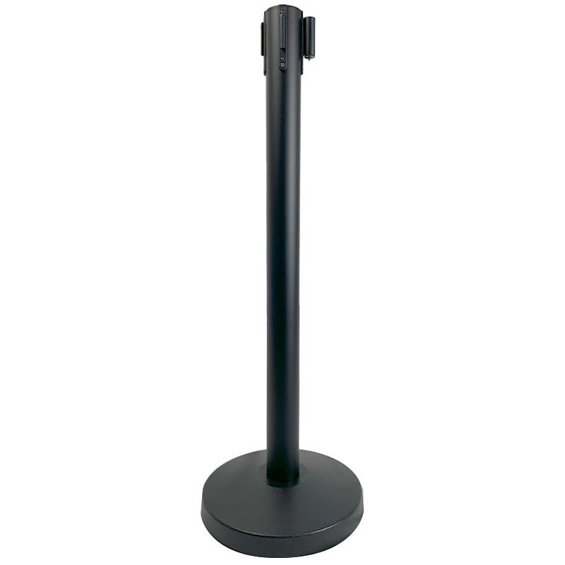 Poteau de guidage à sangle rétractable noir mat Poteau de guidage à sangle rétractable noir mat