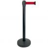 Poteau de guidage à sangle rétractable rouge