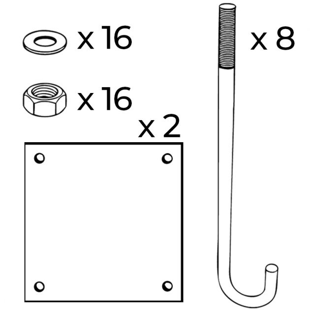 Portique de parking fixe réglable en largeur KIT DE FIXATION Portique de parking fixe réglable en largeur KIT DE FIXATION