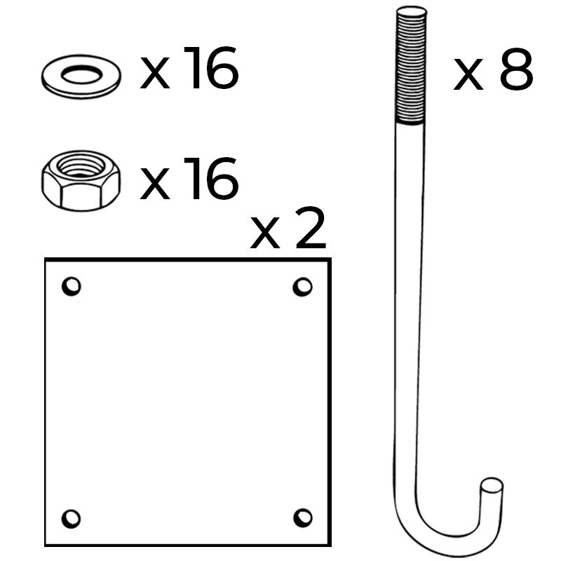 Portique de parking fixe réglable en largeur KIT DE FIXATION Portique de parking fixe réglable en largeur KIT DE FIXATION