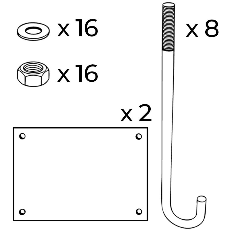Portique parking pivotant réglable largeur 2,2 à 3,5 m KIT DE POSE Portique parking pivotant réglable largeur 2,2 à 3,5 m KIT DE POSE