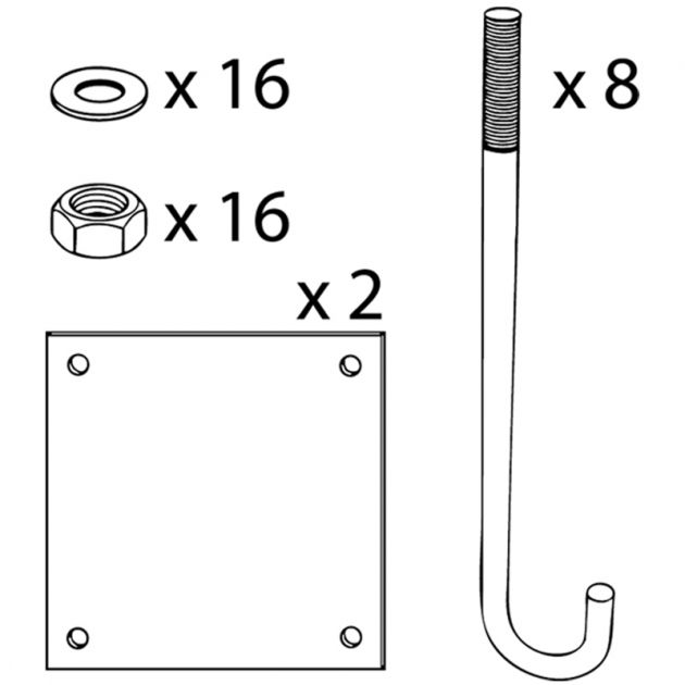 Portique de parking pivotant réglable largeur 7 à 12 m KIT DE POSE