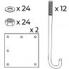 Portique de parking pivotant réglable largeur 7 à 12 m KIT DE FIXATION 16.0039