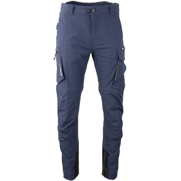 Pantalon de travail cargo stretch ripstop bleu