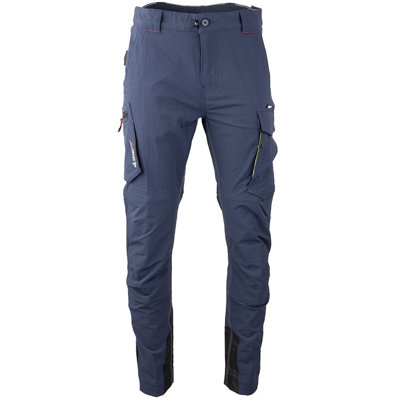 Pantalon de travail cargo stretch ripstop bleu