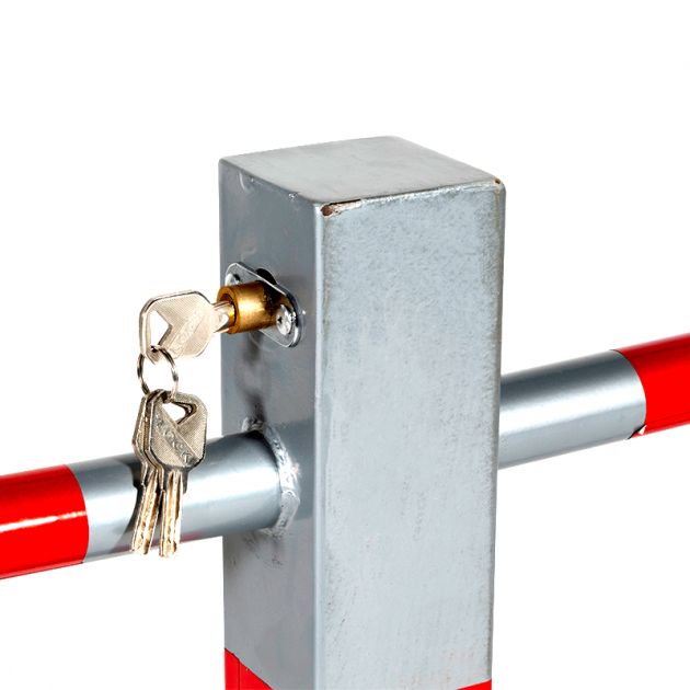 Barrière de parking Ø32 mm L 600 x H 800 mm cylindre européen