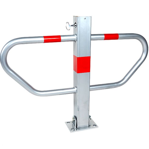 Barrière de parking Ø32 mm L 600 x H 800 mm clavette pompiers dépliée