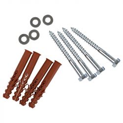 Kit de fixation (4 vis de 11 cm, 4 chandelles et 4 chevilles)
