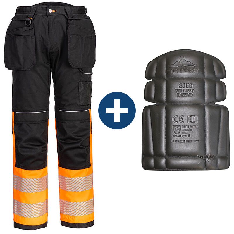Pantalon de travail haute visibilité poche holster classe 1